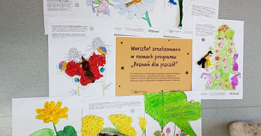 Kolorowanki wykonane przez dzieci na warszttach "Przygoda z zapylaczami"