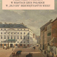 Okładka książki. Kamienice na ulicy dorozki.