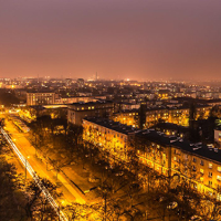 Panorama Poznania nocą