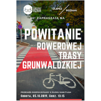 Plakat wydarzenia: nowa trasa rowerowa.