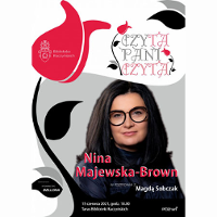 Plakat ze zdjęciem pisarki.