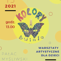 Ilustracja przedstawiająca motyla, który ma oczy na skrzydłach. Nad nim trzy ołówki. Żółte tło.