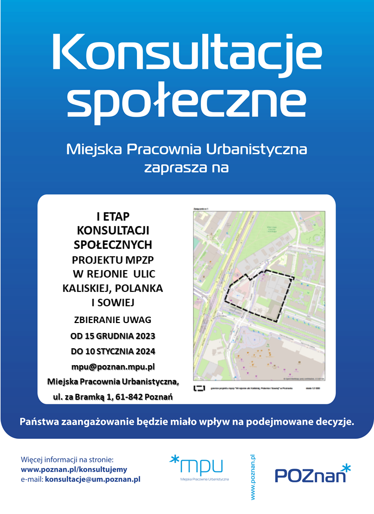 Plakat mpzp w rejonie ulic Kaliskiej, Polanka i Sowiej w Poznaniu