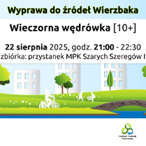 Baner promujący wydarzenie. Szczegółowe informacje z plakatu w treści artykułu. W tle zielone drzewa, rzeka i białe postacie.