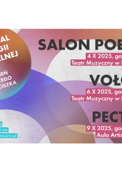 na plakacie informacje dotyczące wydarzeń w ramach festiwalu, daty, wykonawcy, miejsca wydarzeń
