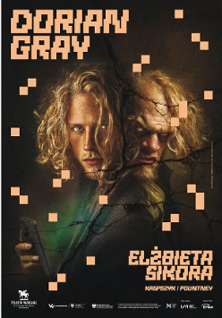 młody mężczyzna, z dłuższymi jasnymi własami patrzy przyjaźnie w obiektyw, za nim jego lustrzane odbicie, w którym jest starzy, ma potargane włosy i groźne spojrzenie