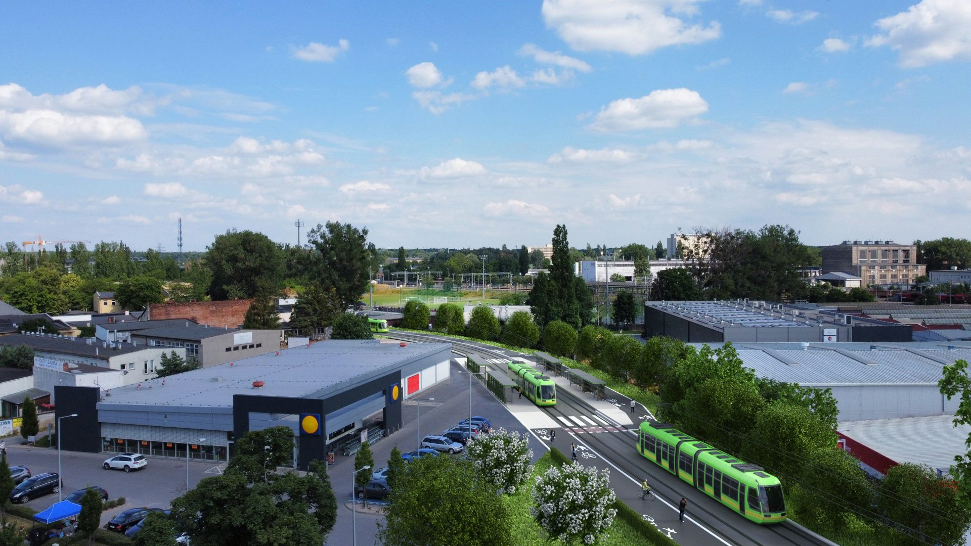 Poglądowa wizualizacja trasy tramwajowej do stacji Poznań Wschód_3