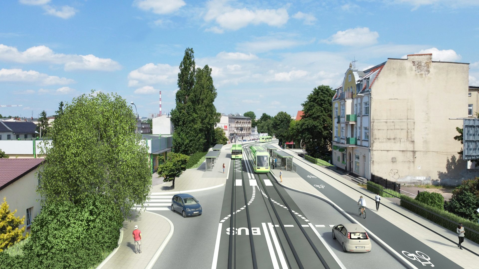 Poglądowa wizualizacja trasy tramwajowej do stacji Poznań Wschód_5