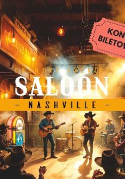 Zdjęcie przedstawia wnętrze tętniącego życiem salonu o tematyce nawiązującej do Nashville. Salon jest przytulnie oświetlony ciepłym światłem, tworzącym zapraszającą atmosferę. W centrum znajduje się zespół z kilkoma muzykami grającymi na instrumentach, prawdopodobnie wykonujący muzykę country zważając na tematykę Nashville. Muzycy i niektórzy z klientów noszą kapelusze kowbojskie, dodając do zachodniego klimatu. Na stolikach siedzą ludzie, niektórzy piją i bawią się podczas występu.