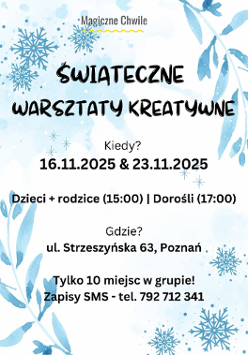 Na białym tle malunki farbami akwerelowymi. Przypominają zimowe rośliny i śnieżynki.