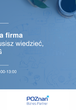 Grafika promocyjna szkolenia Twoja pierwsza firma. Wszystko, co musisz wiedzieć, by ruszyć z JDG.