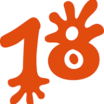 Stylizowana liczba numer 18.