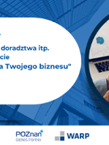 Grafika zapraszająca do zapisów na szkolenie online Zwrot kosztów szkoleń, doradztwa itp. poprzez udział w projekcie "Usługi rozwojowe dla Twojego biznesu"