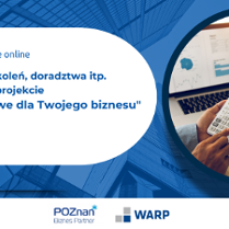 Grafika zapraszająca do zapisów na szkolenie online Zwrot kosztów szkoleń, doradztwa itp. poprzez udział w projekcie "Usługi rozwojowe dla Twojego biznesu"