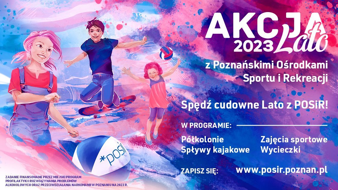 31 травня розпочинається реєстрація на цьогорічні літні табори, організованих Центрами спорту та відпочинку Познані. Фото: poznan.pl - grafika artykułu