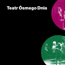 Na czarnym tle zdjęcie z teatru i jego nazwa.