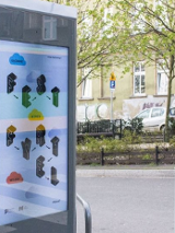 Na zdjęciu totem multimedialny na Wildzie a na min kadr z wystawy Fest Fyrtel.