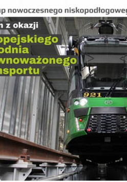 Plakat. Tramwaj w zajezdni