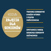 Białe napisy na granatowym tle