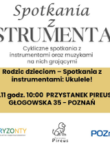 Grafiki gitar z prawej i z lewej strony. Po środku napisy - szczegóły dotyczące wydarzenia zawarte w treści artykułu. Na dole logo Poznania, Przystanku Pireus i Centrum Horyzonty.